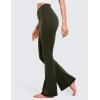 imageCRZ YOGA High Waist Crossover Flare Leggings for Women 31quot  Bootcut Bell Bottoms V Cross Yoga PantsOlive Green