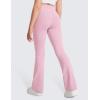 imageCRZ YOGA High Waist Crossover Flare Leggings for Women 31quot  Bootcut Bell Bottoms V Cross Yoga PantsPink Peony