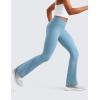 imageCRZ YOGA High Waist Crossover Flare Leggings for Women 31quot  Bootcut Bell Bottoms V Cross Yoga PantsPure Blue
