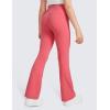 imageCRZ YOGA High Waist Crossover Flare Leggings for Women 31quot  Bootcut Bell Bottoms V Cross Yoga PantsRaspberry Sorbet