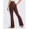 imageCRZ YOGA High Waist Crossover Flare Leggings for Women 31quot  Bootcut Bell Bottoms V Cross Yoga PantsTaupe