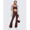 imageCRZ YOGA High Waist Crossover Flare Leggings for Women 31quot  Bootcut Bell Bottoms V Cross Yoga PantsTaupe