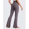 imageCRZ YOGA High Waist Crossover Flare Leggings for Women 31quot  Bootcut Bell Bottoms V Cross Yoga PantsTornado Grey