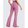 imageCRZ YOGA High Waist Crossover Flare Leggings for Women 31quot  Bootcut Bell Bottoms V Cross Yoga PantsVelvet Dust