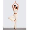 imageCRZ YOGA High Waist Crossover Flare Leggings for Women 31quot  Bootcut Bell Bottoms V Cross Yoga PantsWhite Apricot