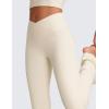 imageCRZ YOGA High Waist Crossover Flare Leggings for Women 31quot  Bootcut Bell Bottoms V Cross Yoga PantsWhite Apricot