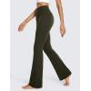 imageCRZ YOGA Womens Butterluxe High Waist Flare Pants 29quot  305quot  32quot  335quot  Yoga Bootcut Wide Leg with Pocket LoungeOlive Green