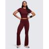 imageCRZ YOGA Womens Butterluxe High Waist Flare Pants 29quot  305quot  32quot  335quot  Yoga Bootcut Wide Leg with Pocket LoungeRed Merlot