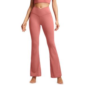 imageCRZ YOGA High Waist Crossover Flare Leggings for Women 31quot  Bootcut Bell Bottoms V Cross Yoga PantsBriar Rose