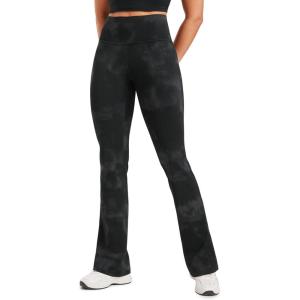 imageCRZ YOGA Womens Butterluxe High Waist Flare Pants 29quot  305quot  32quot  335quot  Yoga Bootcut Wide Leg with Pocket LoungeBlack Tie Dye Flowers