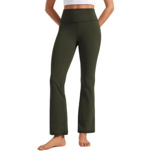 imageCRZ YOGA Womens Butterluxe High Waist Flare Pants 29quot  305quot  32quot  335quot  Yoga Bootcut Wide Leg with Pocket LoungeOlive Green