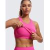 imageCRZ YOGA Womens Seamless Ribbed Longline High Neck Sports Bra  Racerback Padded Slim Fit Crop Tank Top with Built in PadsHibiscus Purple