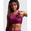 imageCRZ YOGA Womens Seamless Ribbed Longline High Neck Sports Bra  Racerback Padded Slim Fit Crop Tank Top with Built in PadsMagenta Purple