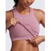 imageCRZ YOGA Womens Seamless Ribbed Longline High Neck Sports Bra  Racerback Padded Slim Fit Crop Tank Top with Built in PadsMisty Merlot Heather