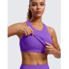 imageCRZ YOGA Womens Seamless Ribbed Longline High Neck Sports Bra  Racerback Padded Slim Fit Crop Tank Top with Built in PadsRoyal Lilac