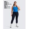 imageCRZ YOGA Womens Seamless Ribbed Longline High Neck Sports Bra  Racerback Padded Slim Fit Crop Tank Top with Built in PadsSparkle Blue