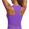 imageCRZ YOGA Womens Seamless Ribbed Longline High Neck Sports Bra  Racerback Padded Slim Fit Crop Tank Top with Built in PadsRoyal Lilac