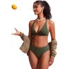 imageCRZ YOGA Bikini Bottoms for Women Mid Rise Full Coverage Bathing Suit Swimsuit Basic Swim BriefsDark Olive