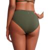 imageCRZ YOGA Bikini Bottoms for Women Mid Rise Full Coverage Bathing Suit Swimsuit Basic Swim BriefsDark Olive