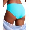 imageCRZ YOGA Bikini Bottoms for Women Mid Rise Full Coverage Bathing Suit Swimsuit Basic Swim BriefsTurquoise