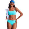 imageCRZ YOGA Bikini Bottoms for Women Mid Rise Full Coverage Bathing Suit Swimsuit Basic Swim BriefsTurquoise