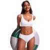 imageCRZ YOGA Bikini Bottoms for Women Mid Rise Full Coverage Bathing Suit Swimsuit Basic Swim BriefsWhite