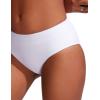 imageCRZ YOGA Bikini Bottoms for Women Mid Rise Full Coverage Bathing Suit Swimsuit Basic Swim BriefsWhite