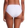 imageCRZ YOGA Bikini Bottoms for Women Mid Rise Full Coverage Bathing Suit Swimsuit Basic Swim BriefsWhite