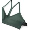 imageCRZ YOGA Butterluxe Womens Ruched V Neck Sports Bra  Y Back Spaghetti Thin Strap Wireless Padded Yoga Crop TopDark Forest Green