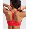 imageCRZ YOGA Butterluxe Womens Ruched V Neck Sports Bra  Y Back Spaghetti Thin Strap Wireless Padded Yoga Crop TopDeep Red