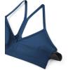 imageCRZ YOGA Butterluxe Womens Ruched V Neck Sports Bra  Y Back Spaghetti Thin Strap Wireless Padded Yoga Crop TopFrench Navy