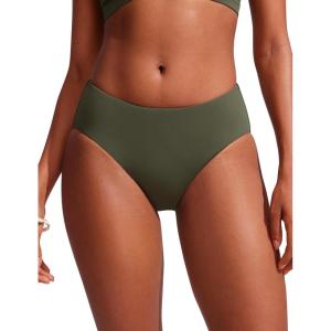 imageCRZ YOGA Bikini Bottoms for Women Mid Rise Full Coverage Bathing Suit Swimsuit Basic Swim BriefsDark Olive