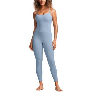 imageCRZ YOGA Butterluxe Jumpsuits for Women Yoga Workout Casual One Piece Leggings Romper with Built in BraCambric Blue