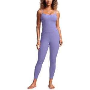 imageCRZ YOGA Butterluxe Jumpsuits for Women Yoga Workout Casual One Piece Leggings Romper with Built in BraDark Lavender Purple