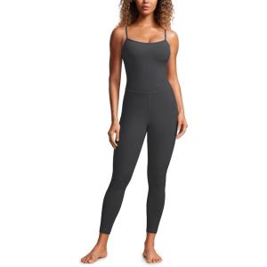 imageCRZ YOGA Butterluxe Jumpsuits for Women Yoga Workout Casual One Piece Leggings Romper with Built in BraMysterious Grey
