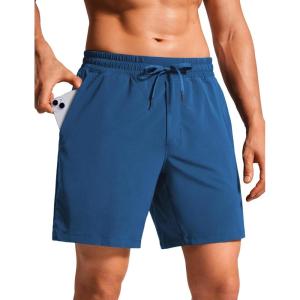 imageCRZ YOGA Mens Swim Trunks 7 Quick Dry Mesh Lining Athletic Casual Swimwear Shorts with Zipper PocketsFrench Navy