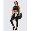 imageCRZ YOGA Butterluxe Racerback High Neck Longline Sports Bras for Women  Padded Workout Crop Tank Tops with Built in PadsBlack Tie Dye Flowers