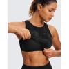 imageCRZ YOGA Butterluxe Racerback High Neck Longline Sports Bras for Women  Padded Workout Crop Tank Tops with Built in PadsBlack Tie Dye Flowers