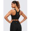 imageCRZ YOGA Butterluxe Racerback High Neck Longline Sports Bras for Women  Padded Workout Crop Tank Tops with Built in PadsBlack Tie Dye Flowers