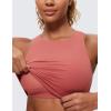 imageCRZ YOGA Butterluxe Racerback High Neck Longline Sports Bras for Women  Padded Workout Crop Tank Tops with Built in PadsBriar Rose