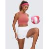 imageCRZ YOGA Butterluxe Racerback High Neck Longline Sports Bras for Women  Padded Workout Crop Tank Tops with Built in PadsBriar Rose