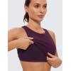 imageCRZ YOGA Butterluxe Racerback High Neck Longline Sports Bras for Women  Padded Workout Crop Tank Tops with Built in PadsDeep Purple