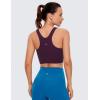imageCRZ YOGA Butterluxe Racerback High Neck Longline Sports Bras for Women  Padded Workout Crop Tank Tops with Built in PadsDeep Purple