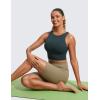 imageCRZ YOGA Butterluxe Racerback High Neck Longline Sports Bras for Women  Padded Workout Crop Tank Tops with Built in PadsForest Dark Green