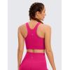 imageCRZ YOGA Butterluxe Racerback High Neck Longline Sports Bras for Women  Padded Workout Crop Tank Tops with Built in PadsGranita Pink