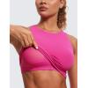 imageCRZ YOGA Butterluxe Racerback High Neck Longline Sports Bras for Women  Padded Workout Crop Tank Tops with Built in PadsHibiscus Purple