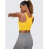 imageCRZ YOGA Butterluxe Racerback High Neck Longline Sports Bras for Women  Padded Workout Crop Tank Tops with Built in PadsHigh Visibility Yellow