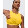 imageCRZ YOGA Butterluxe Racerback High Neck Longline Sports Bras for Women  Padded Workout Crop Tank Tops with Built in PadsHigh Visibility Yellow