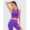 imageCRZ YOGA Butterluxe Racerback High Neck Longline Sports Bras for Women  Padded Workout Crop Tank Tops with Built in PadsRoyal Lilac