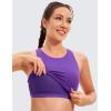 imageCRZ YOGA Butterluxe Racerback High Neck Longline Sports Bras for Women  Padded Workout Crop Tank Tops with Built in PadsRoyal Lilac